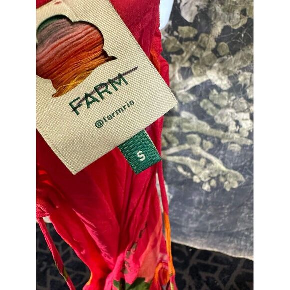 FARM Rio Red and Pink Floral Midi Dress - Picture 10 of 12